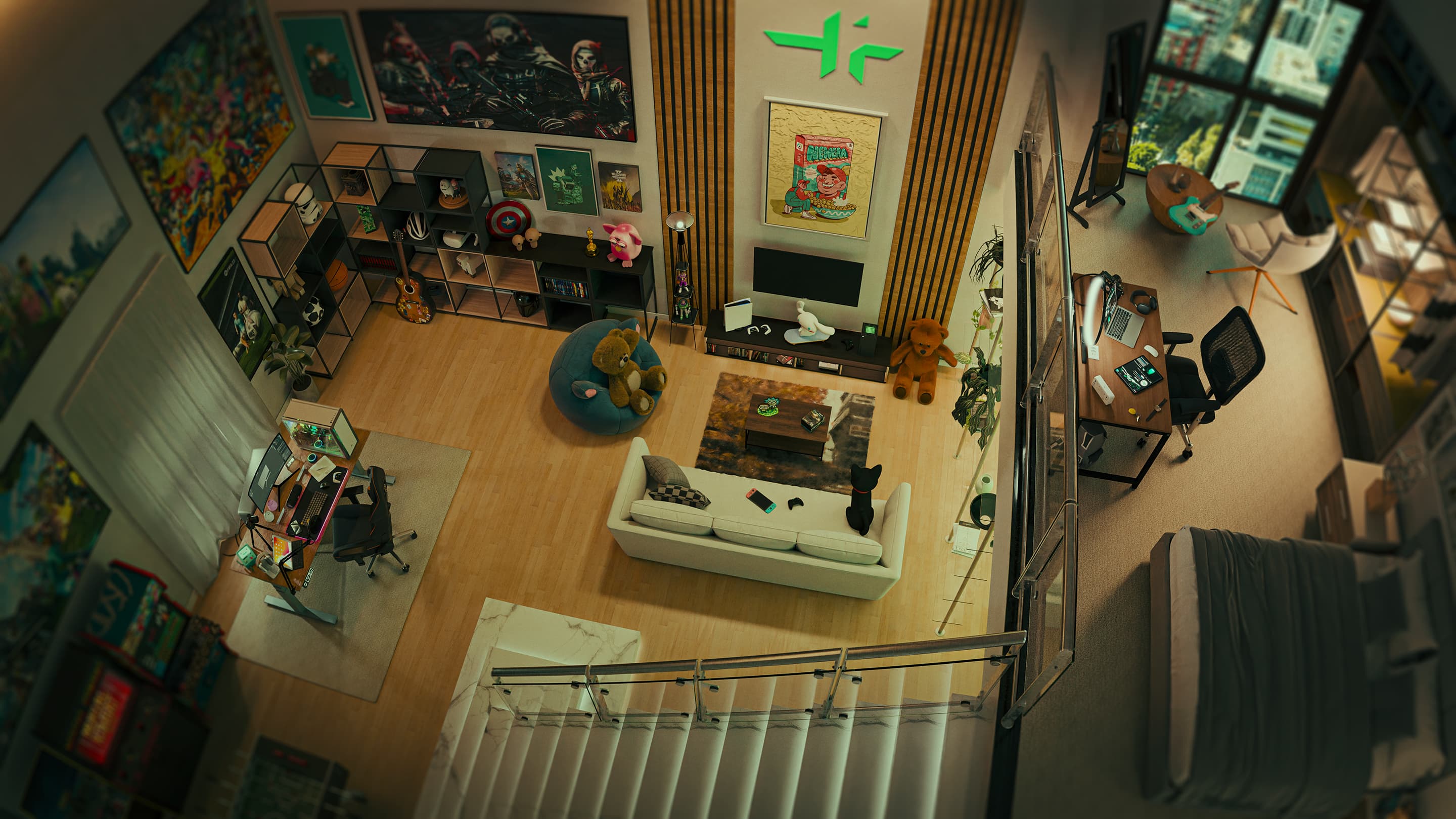 GigaHub loft seen from above